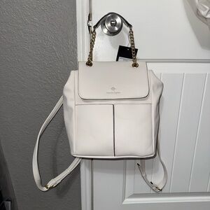 Nanette Lepore White Backpack with Gold Details